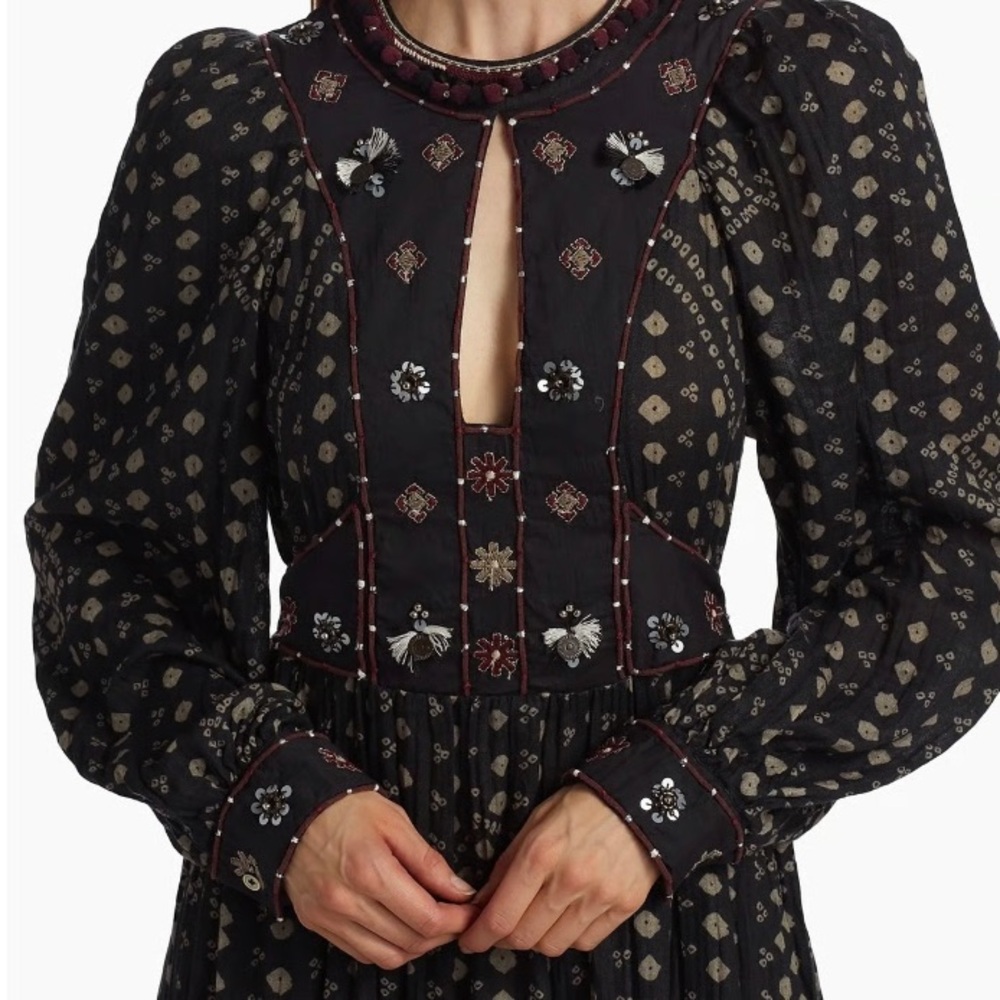 Sea New York Maja Embellished Boho Midi Dress